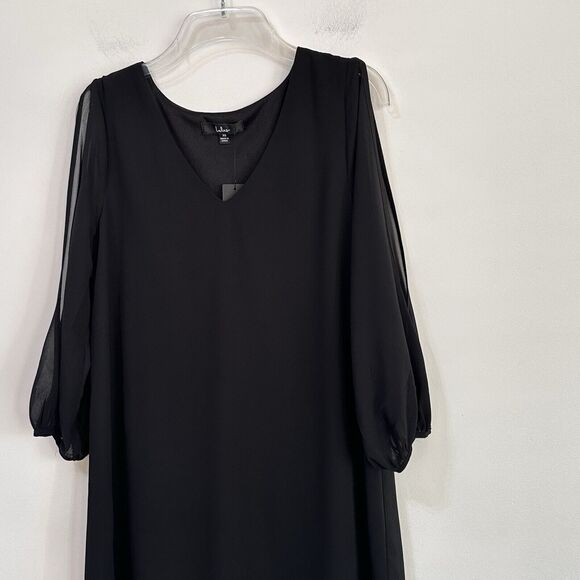 Lulus Dress XS Shifting Dears Black Long Split Sleeve Mini V Neck Cocktail NEW - Picture 3 of 12